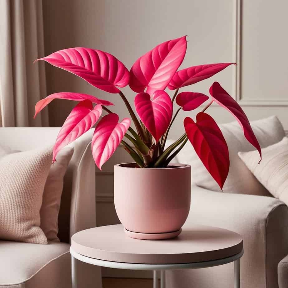 Pink congo philodendron