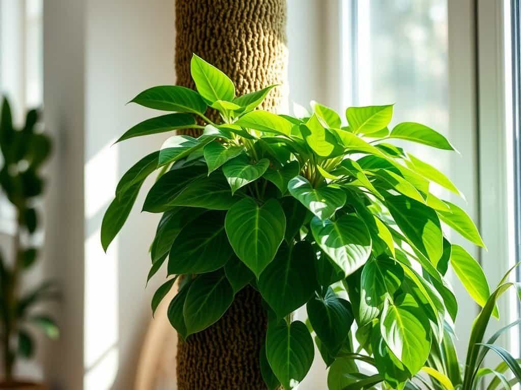 Philodendron on moss pole